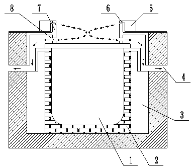 A hot-dip galvanized air curtain side suction zinc fume environmental protection device