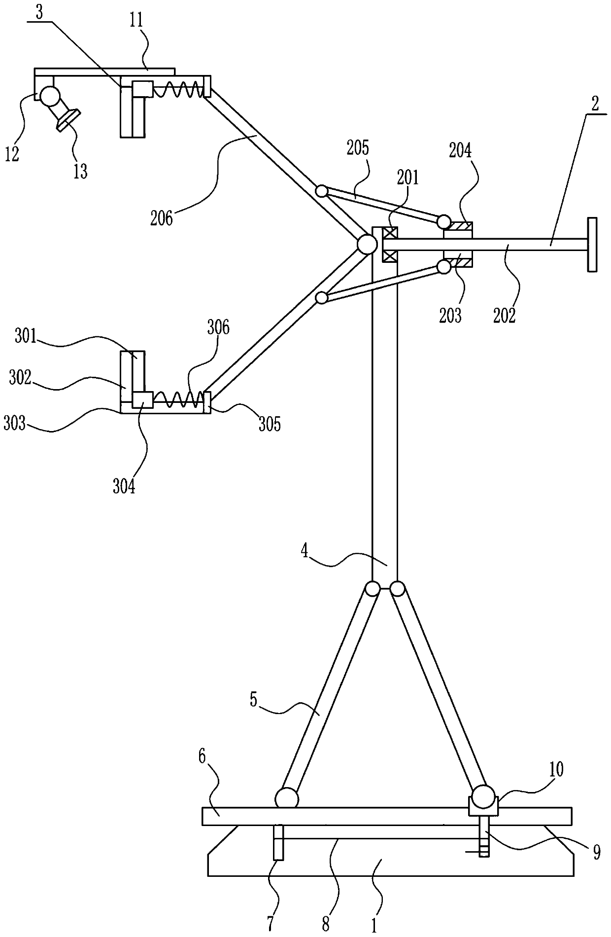 Clamping device for an ophthalmic vision chart