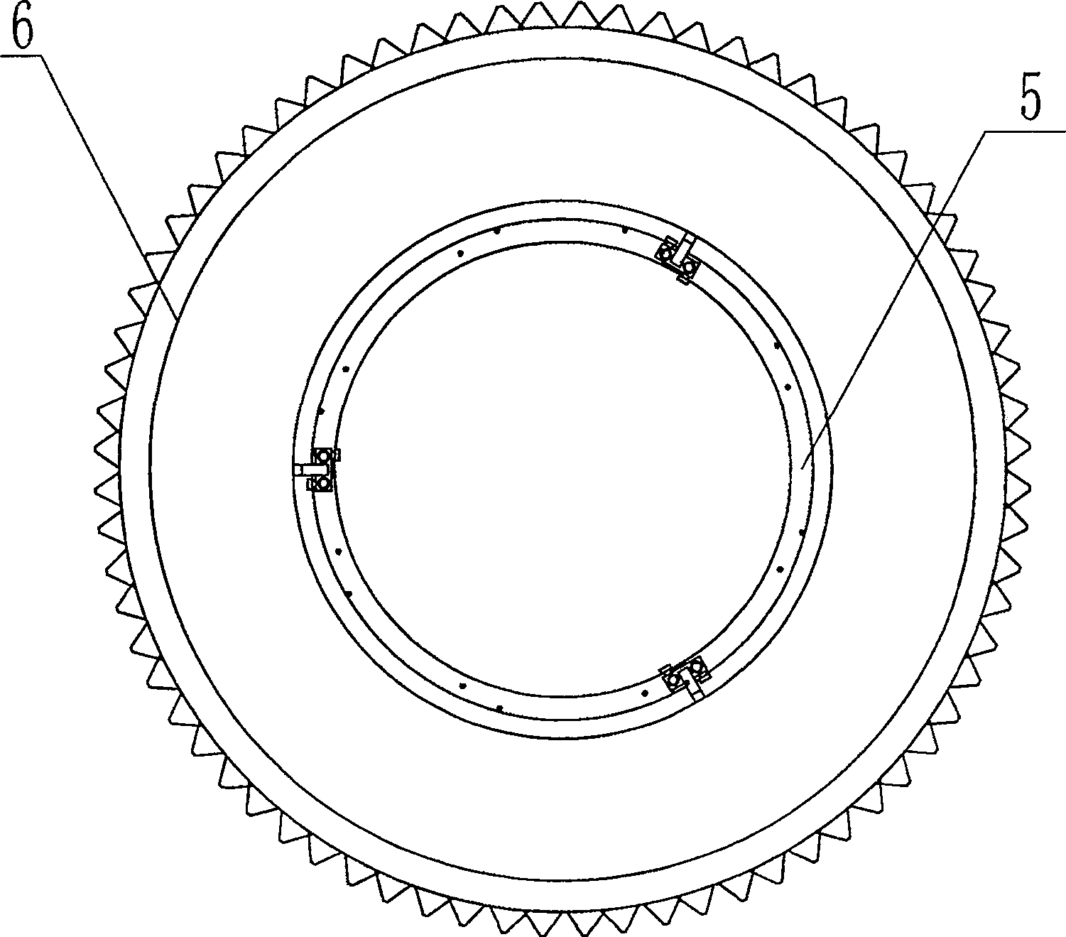 Tower crane turntable rotating body equipotential connection device