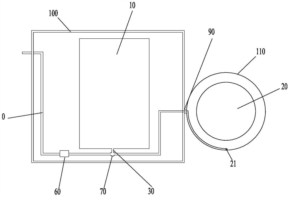 Drainage assembly of washing device and washing device