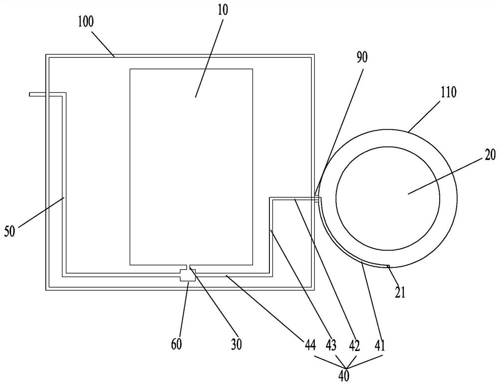 Drainage assembly of washing device and washing device