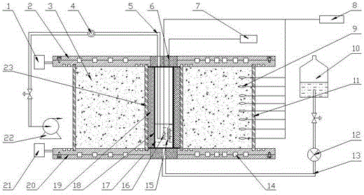 Test device for simulating permafrost region well heat insulation or heating