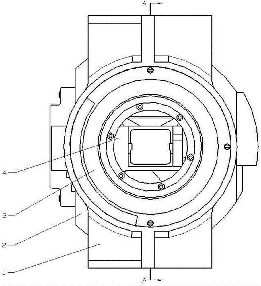 Target image-based mechanical rotation eliminating mechanism