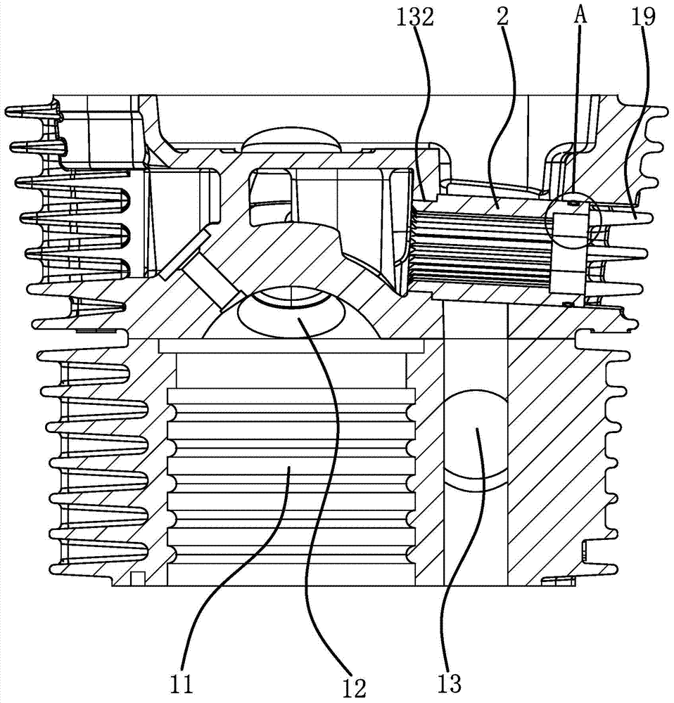 An air-cooled structure of a motorcycle internal combustion engine