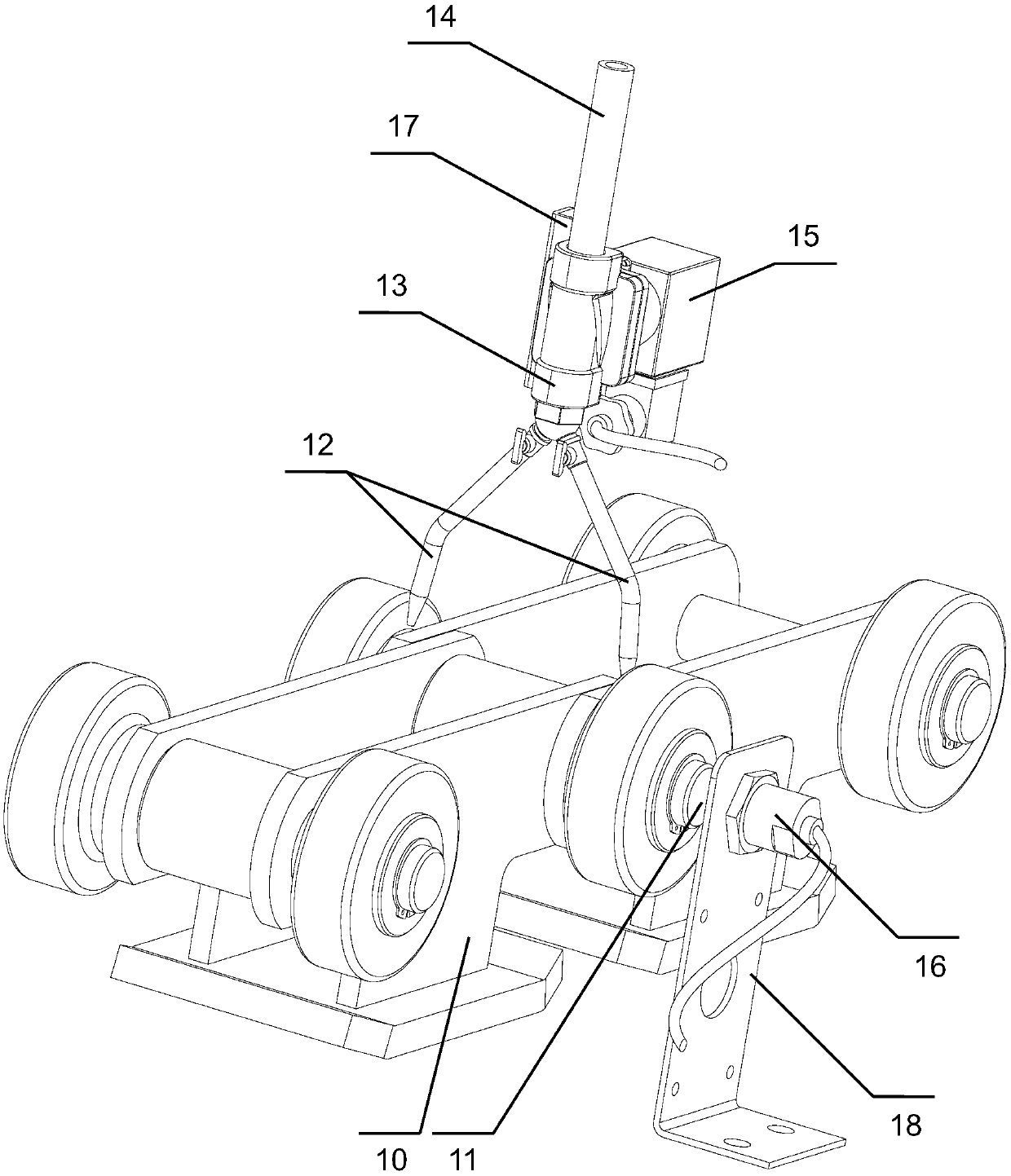 Automatic oiling device for conveying chains of transverse moving rack