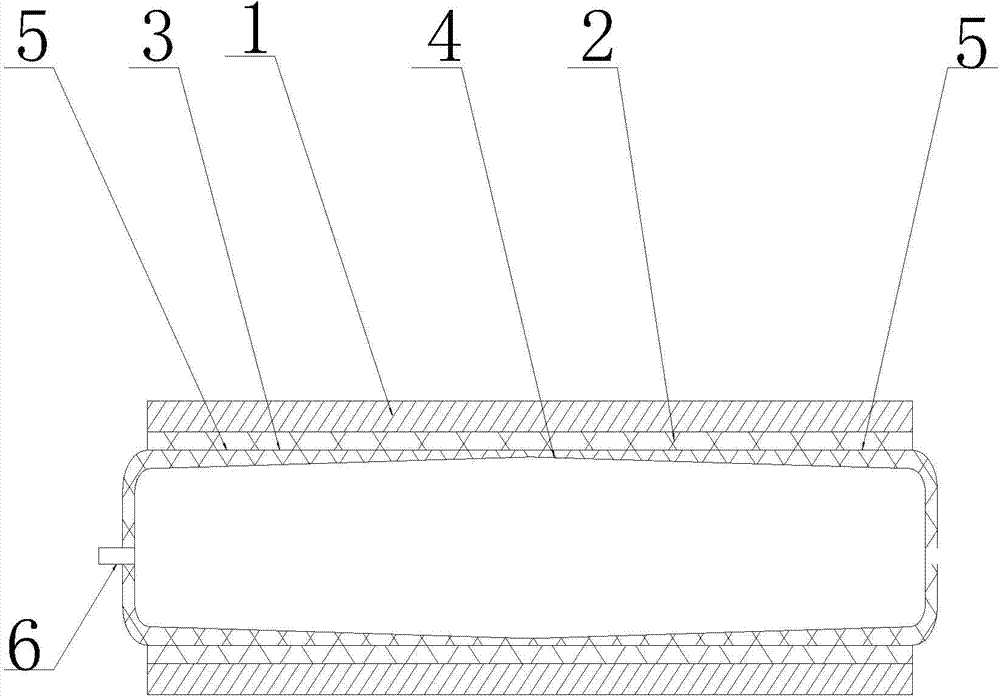 Process for bonding metal circular tube rubber lining