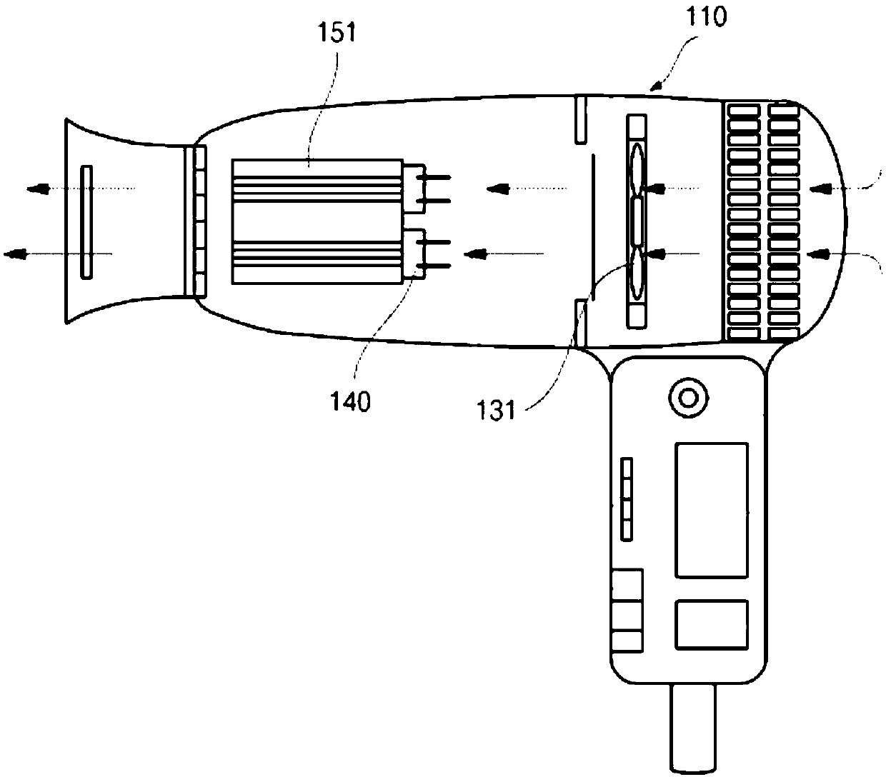 Hair dryer with carbon heater