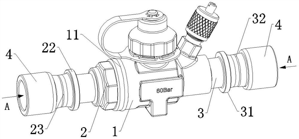 Sliding extrusion type ball valve having integral structure