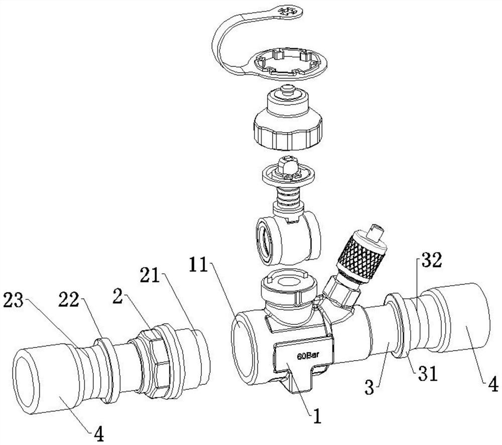 Sliding extrusion type ball valve having integral structure