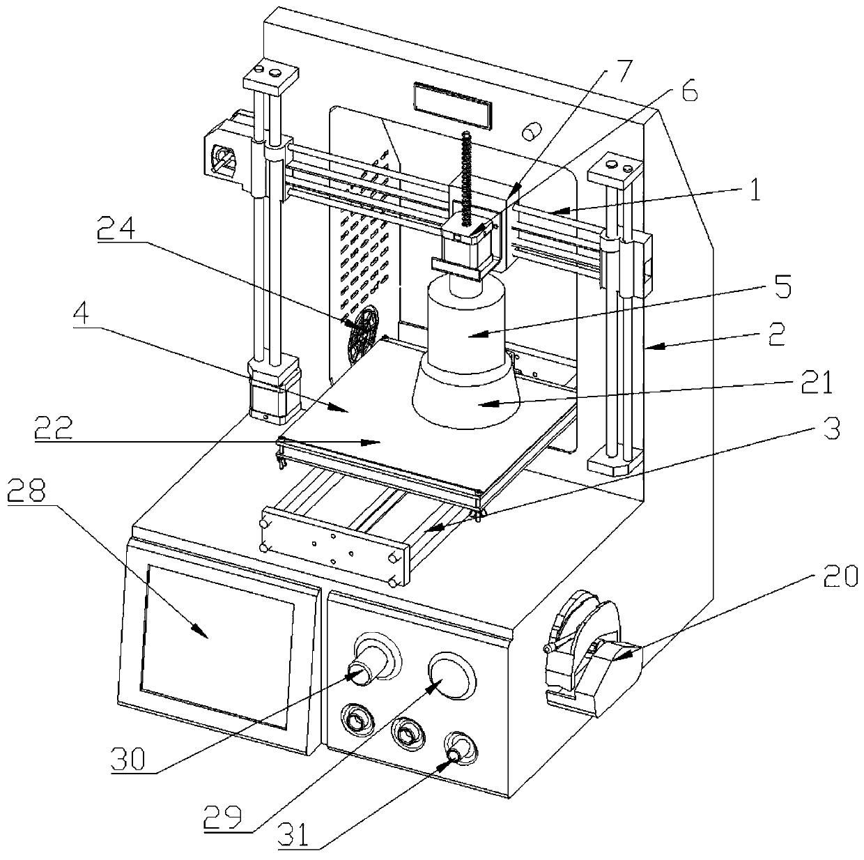 A food microwave three-dimensional printing method, printer and application thereof