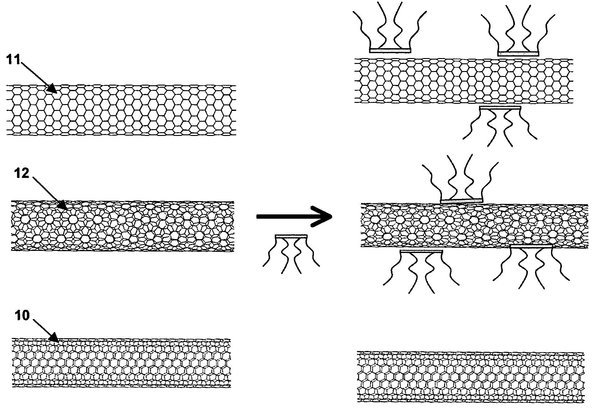 Process for separating metallic from semiconducting single-walled carbon nanotubes