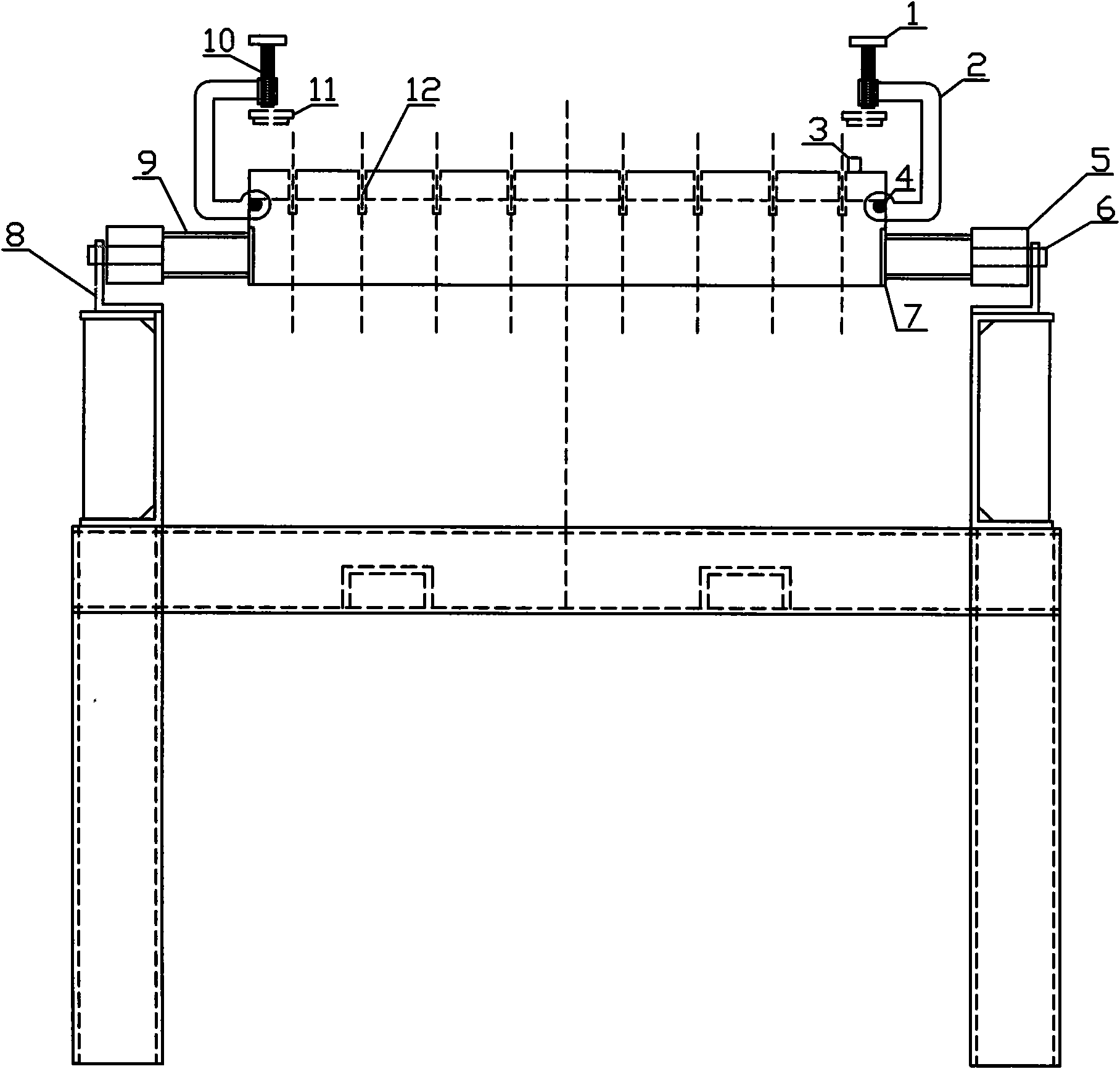 H-shaped beam fitting up device and fitting up method