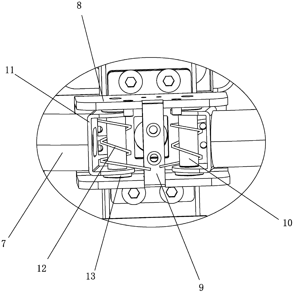 A connecting arm structure used in an intelligent boxing frame