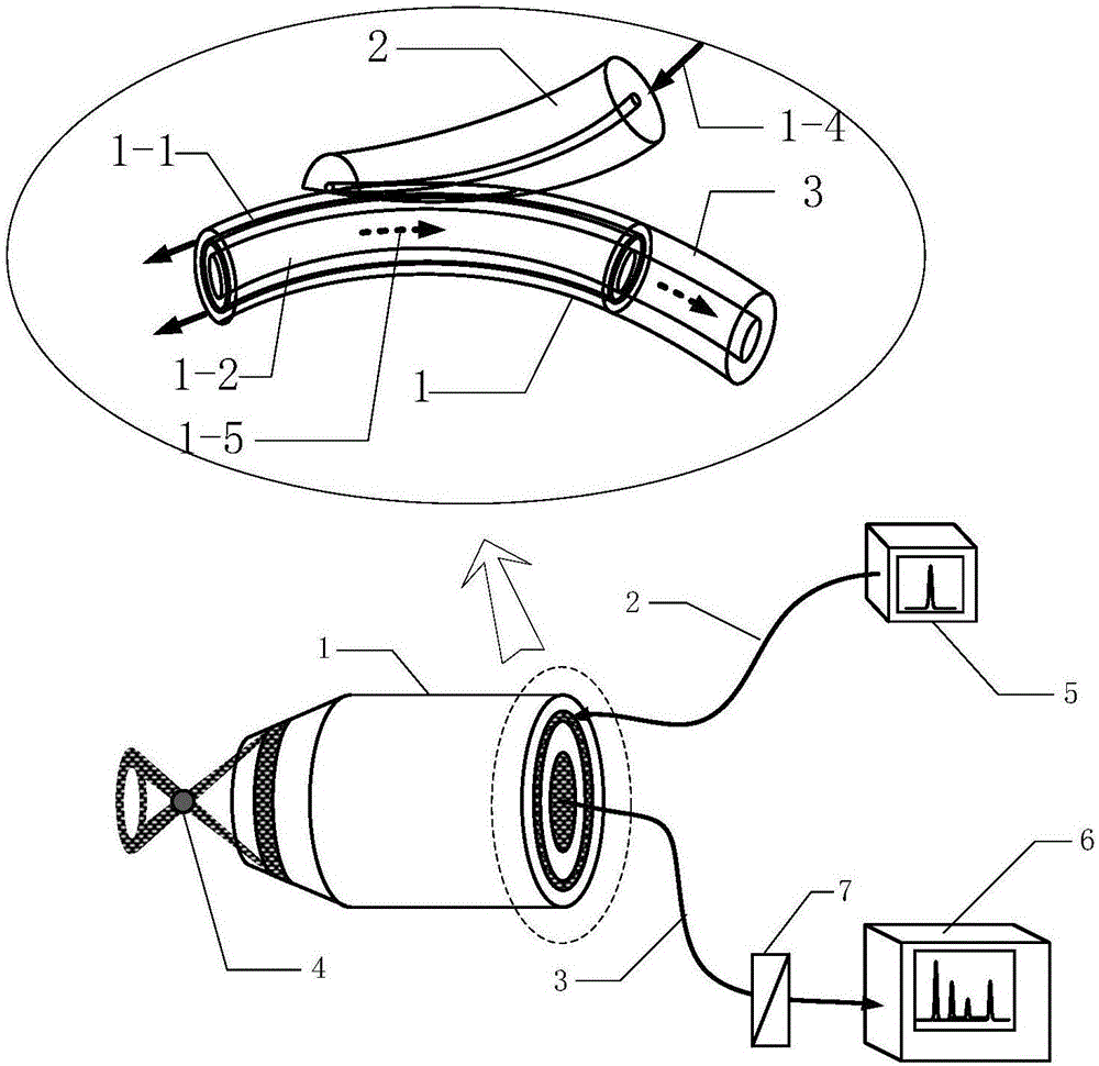 Optical tweezers type optical fiber Raman microprobe and manufacturing method