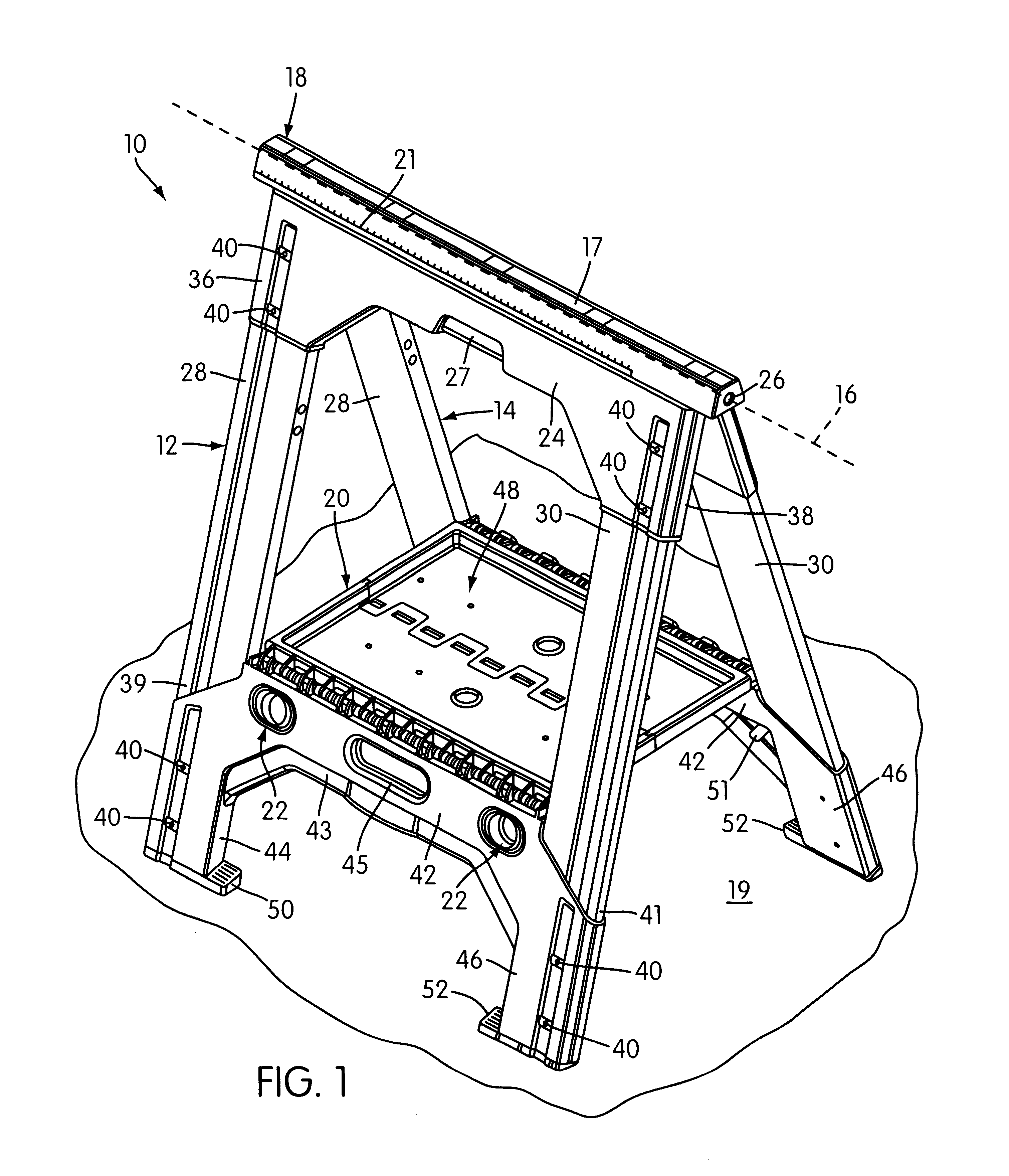 Height adjustable sawhorse