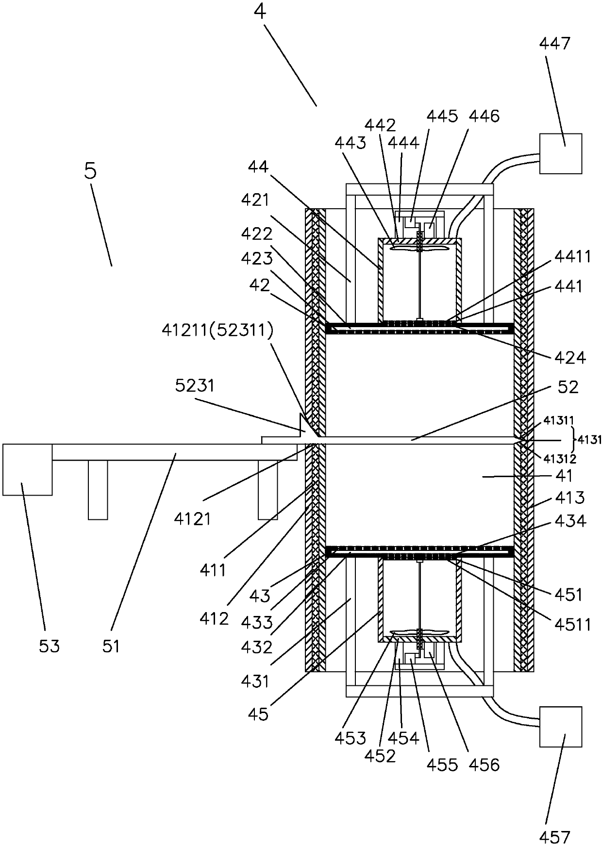 Hot air non-woven fabrics capable of fast and efficiently guiding flow and inhibiting bacteria and production method thereof