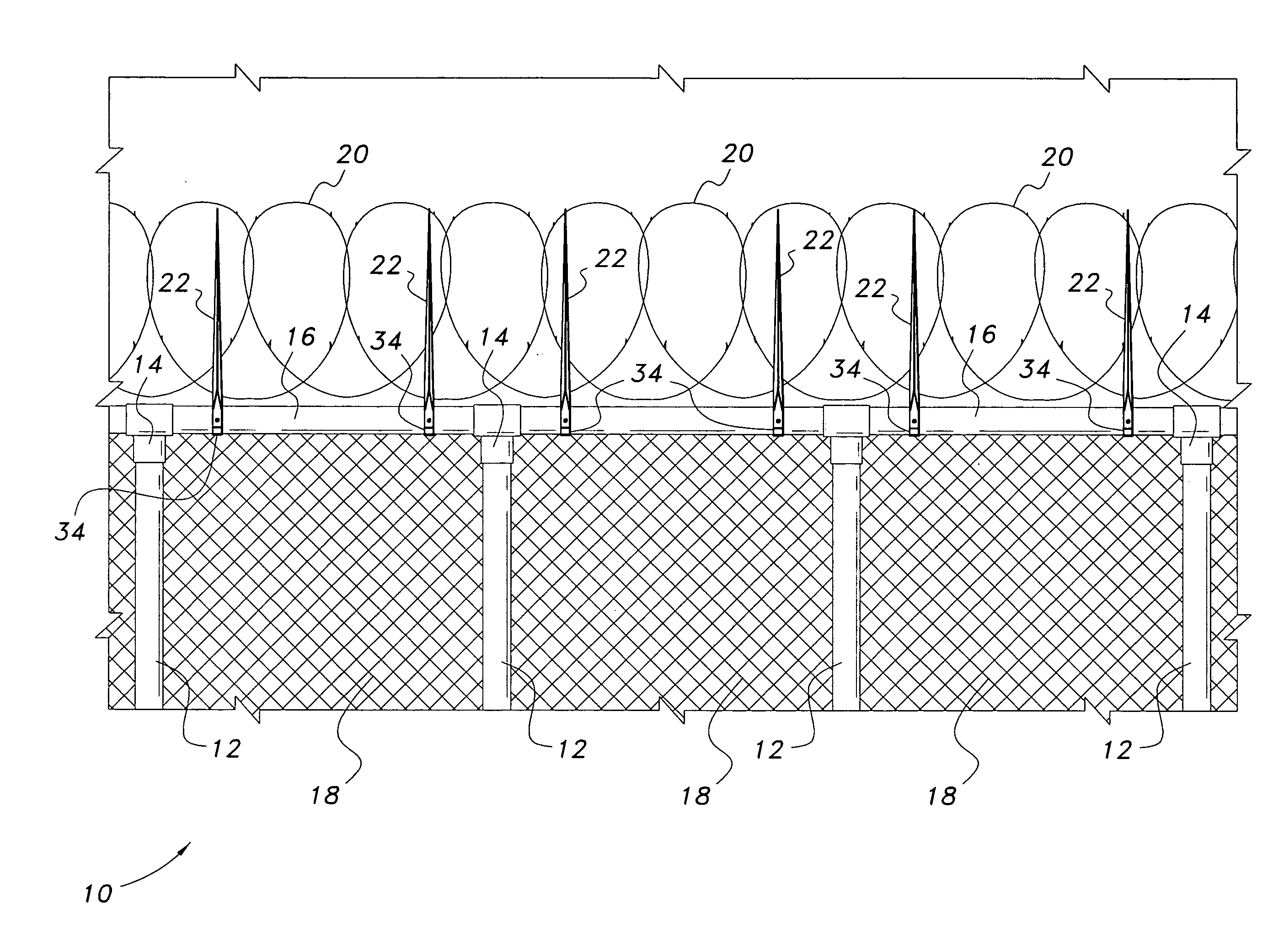 Security fence spike