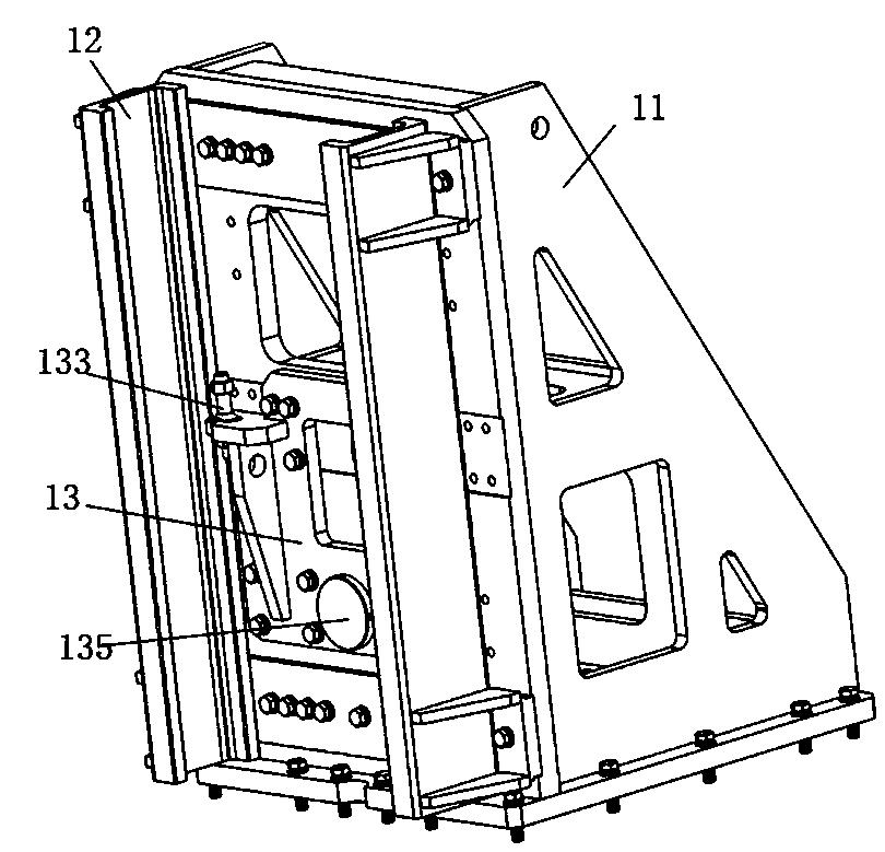 Flexible test device for strength of fork arm carrier