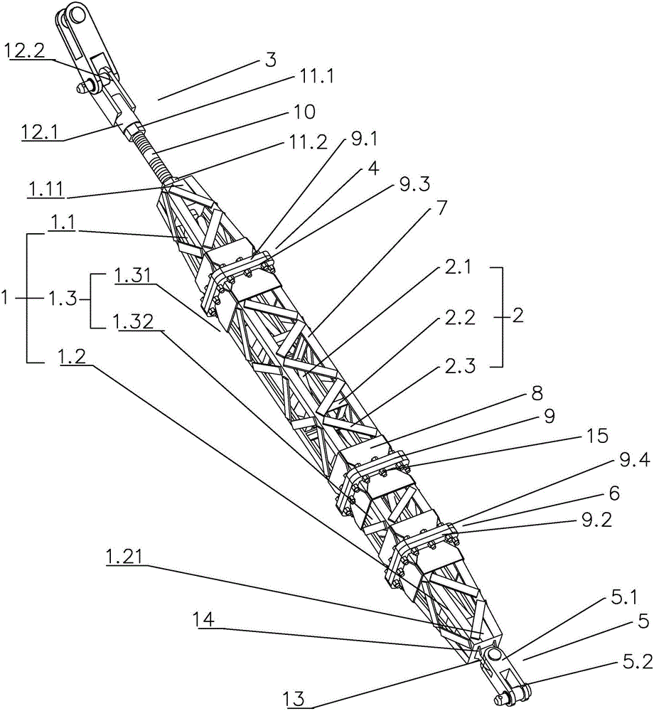 Split combined type tower crane wall attaching frame and installation method thereof