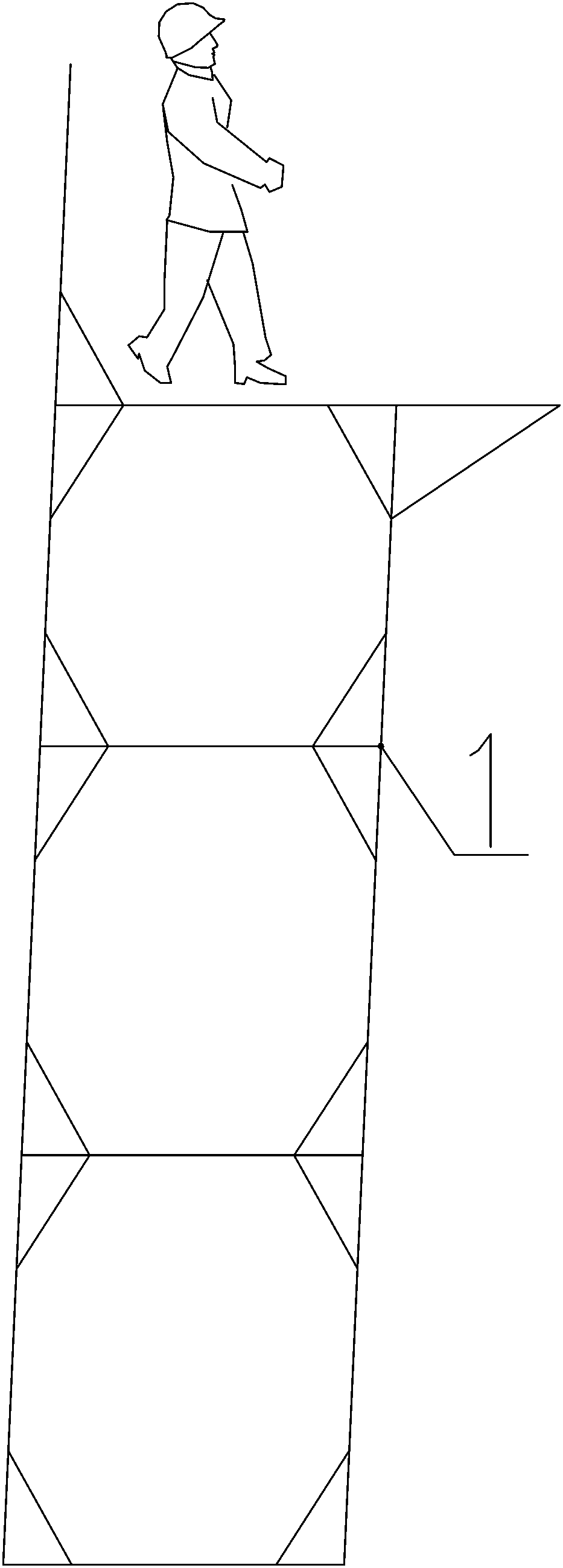 Variable-width platform device for quickly constructing hydraulic climbing formwork of double-limb cable bent tower and construction method