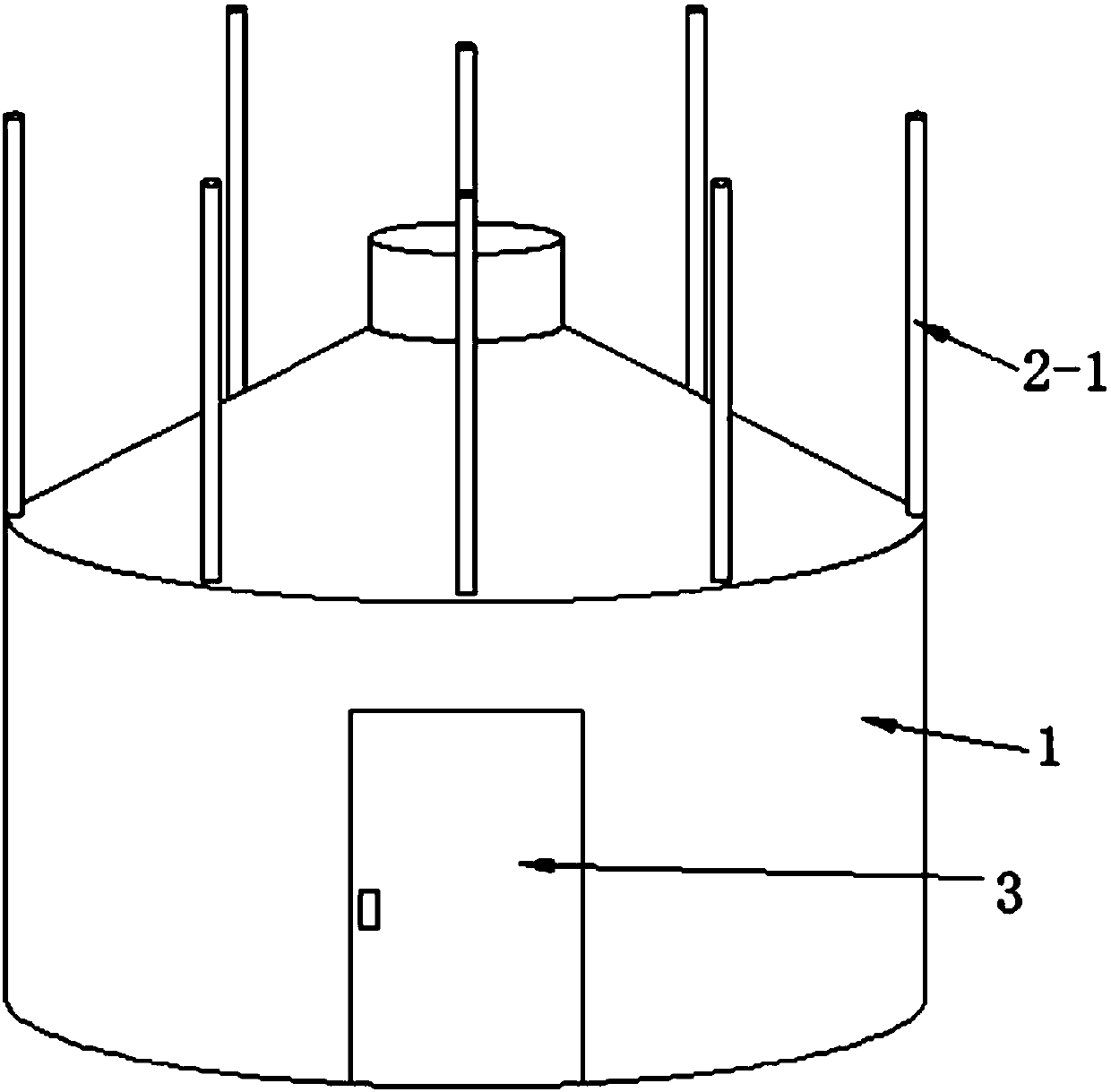 Novel tower-type three-dimensional space vegetable cultivation greenhouse