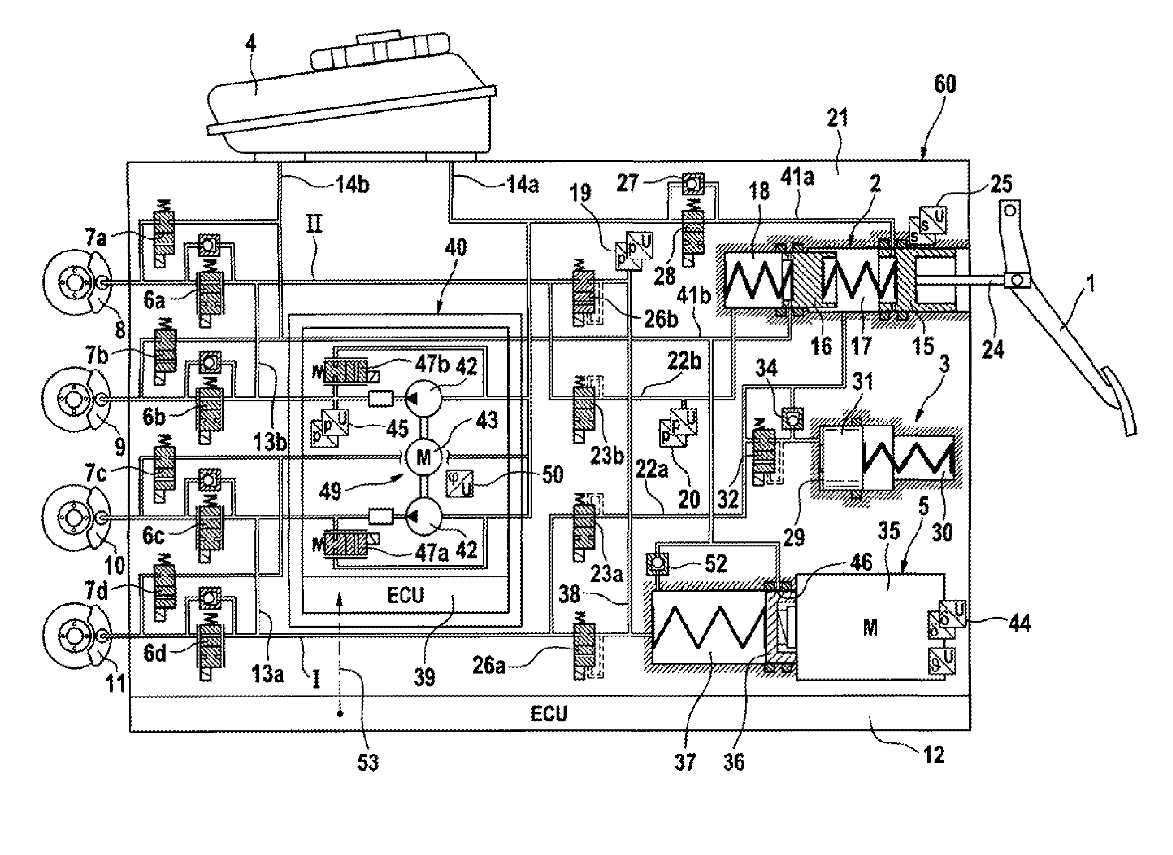 Brake System for Motor Vehicles and Method for Operating a Brake System