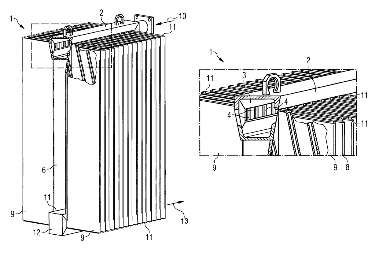 Expansion radiator for a hermetically closed electrical transformer