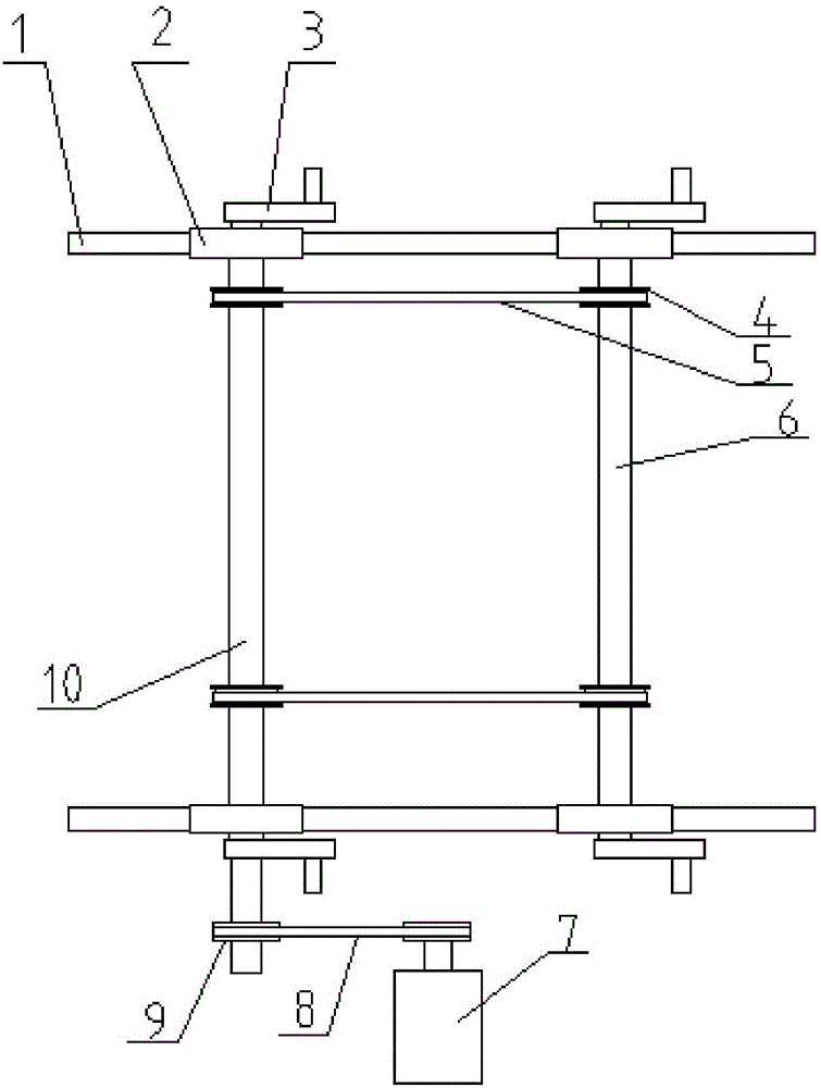 Lifting mechanism for glass conveying roller way