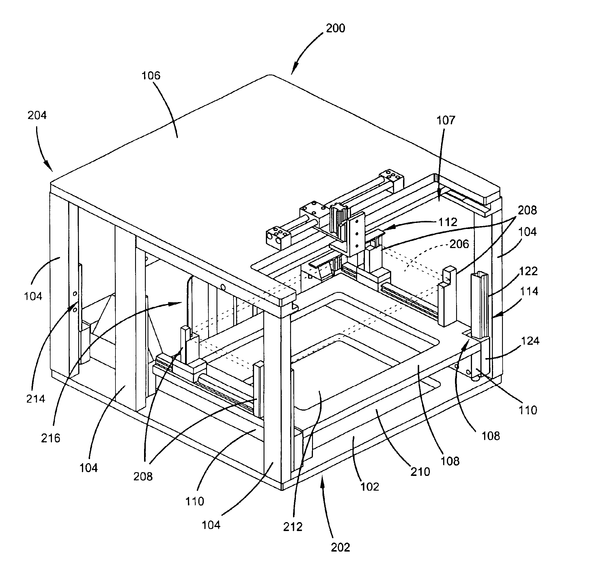 Printed circuit board test fixture that supports a PCB to be tested