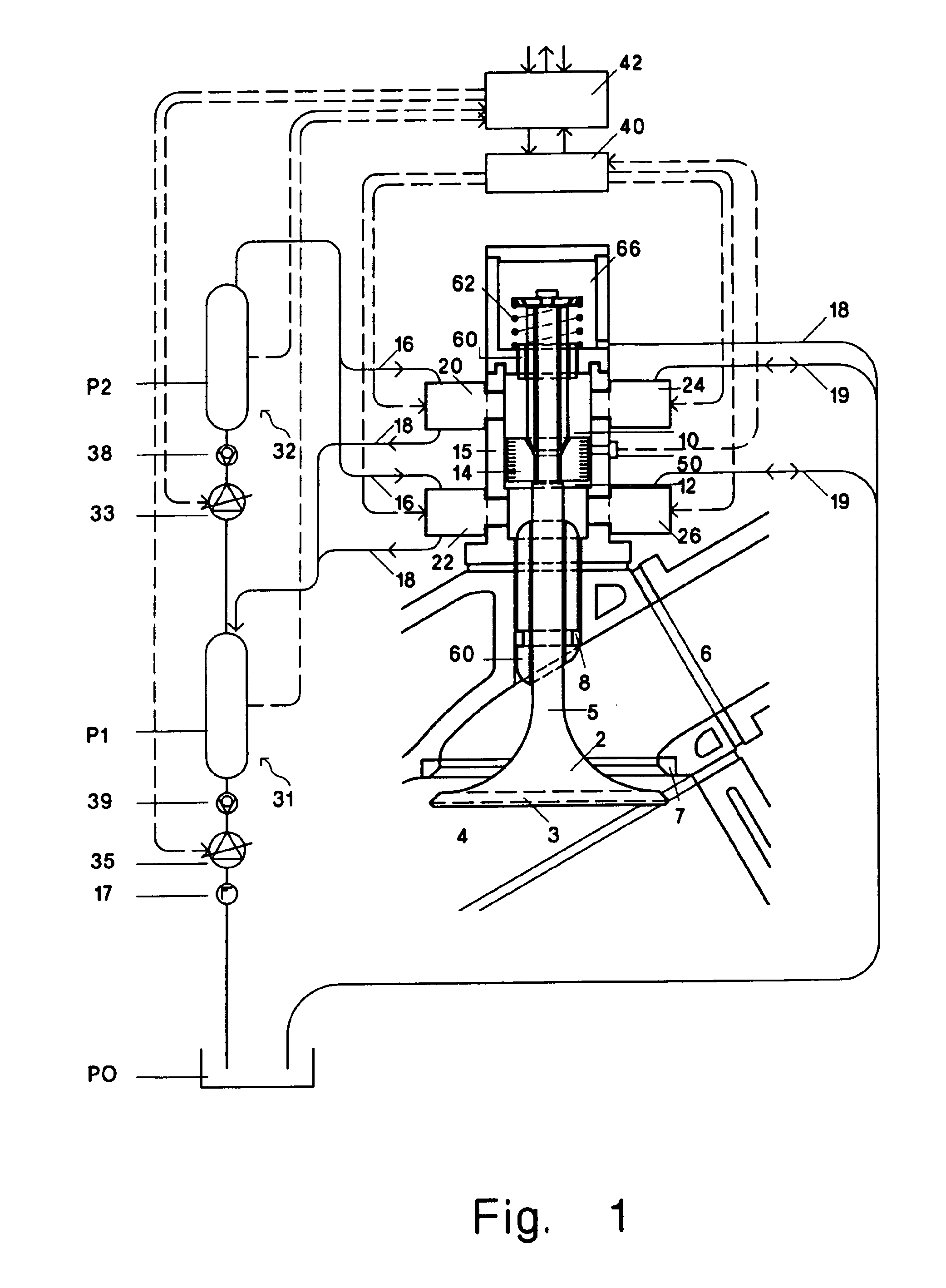 Hydraulically operated valve actuation and internal combustion engine with such a valve actuation