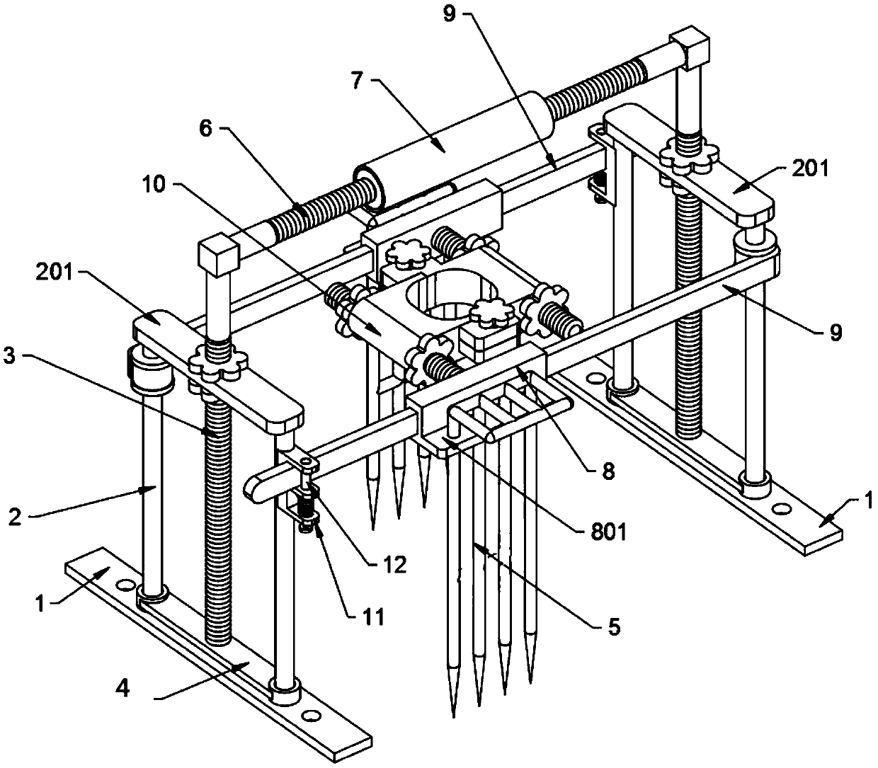 Earlier stage supporting protecting device for high-end precious green planting