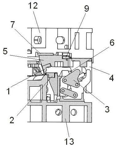 Main bending side pressing buckling mechanism for front cover buckling mold