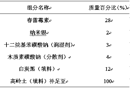 Pesticide composition by taking kasugamycin and nano-silver as active components and application thereof