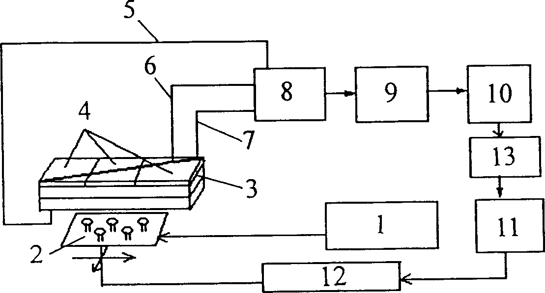 Multiple light source addressed potential sensor and parallelly processing gas image test set