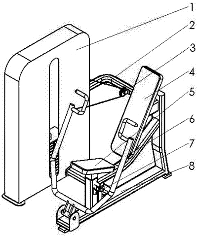 Seated chest press fitness equipment and use instructions of same