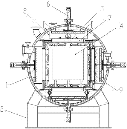 Vacuum high-pressure gas quenching furnace with diversity channel