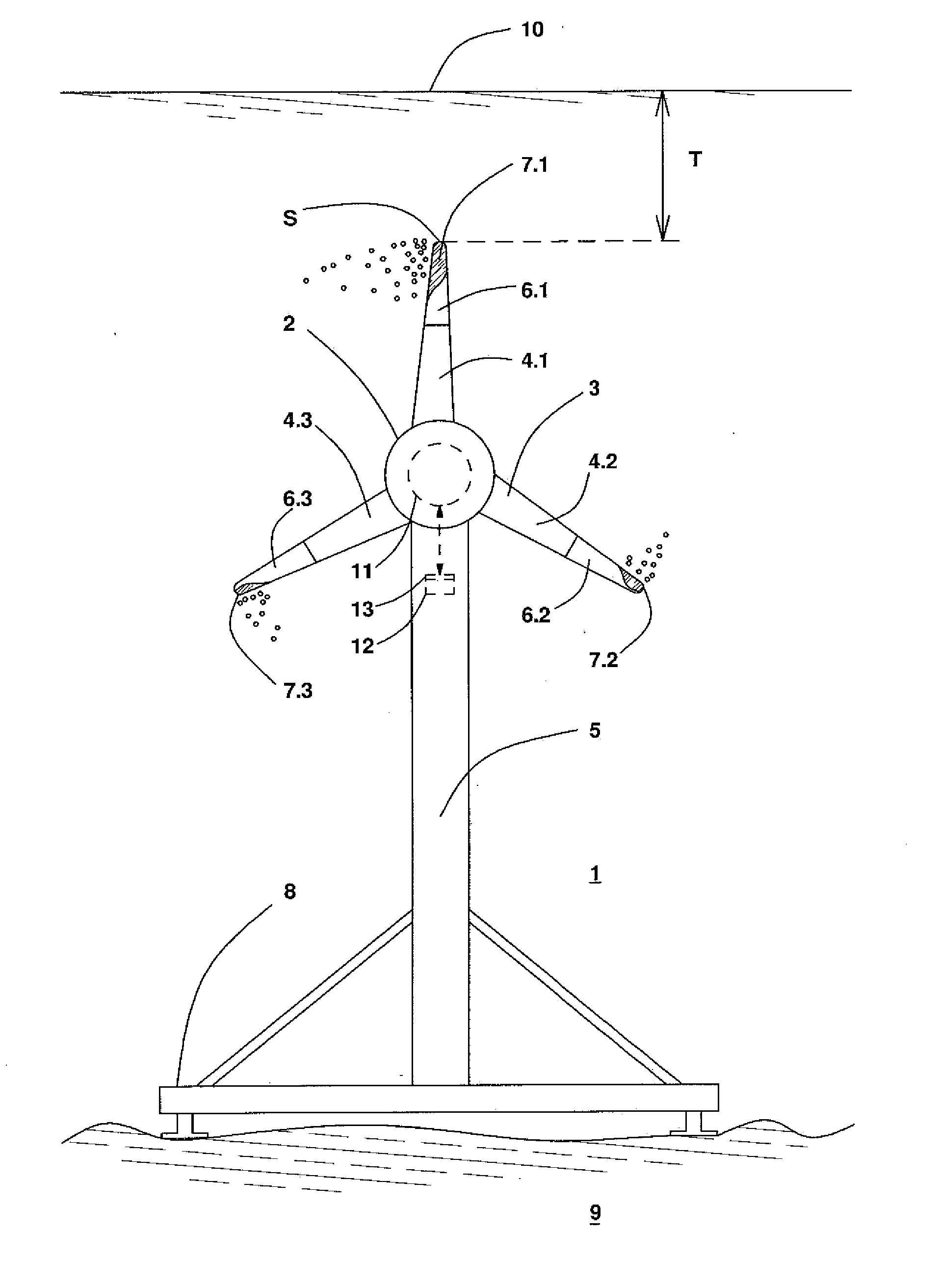 Marine current power plant and a method for its operation