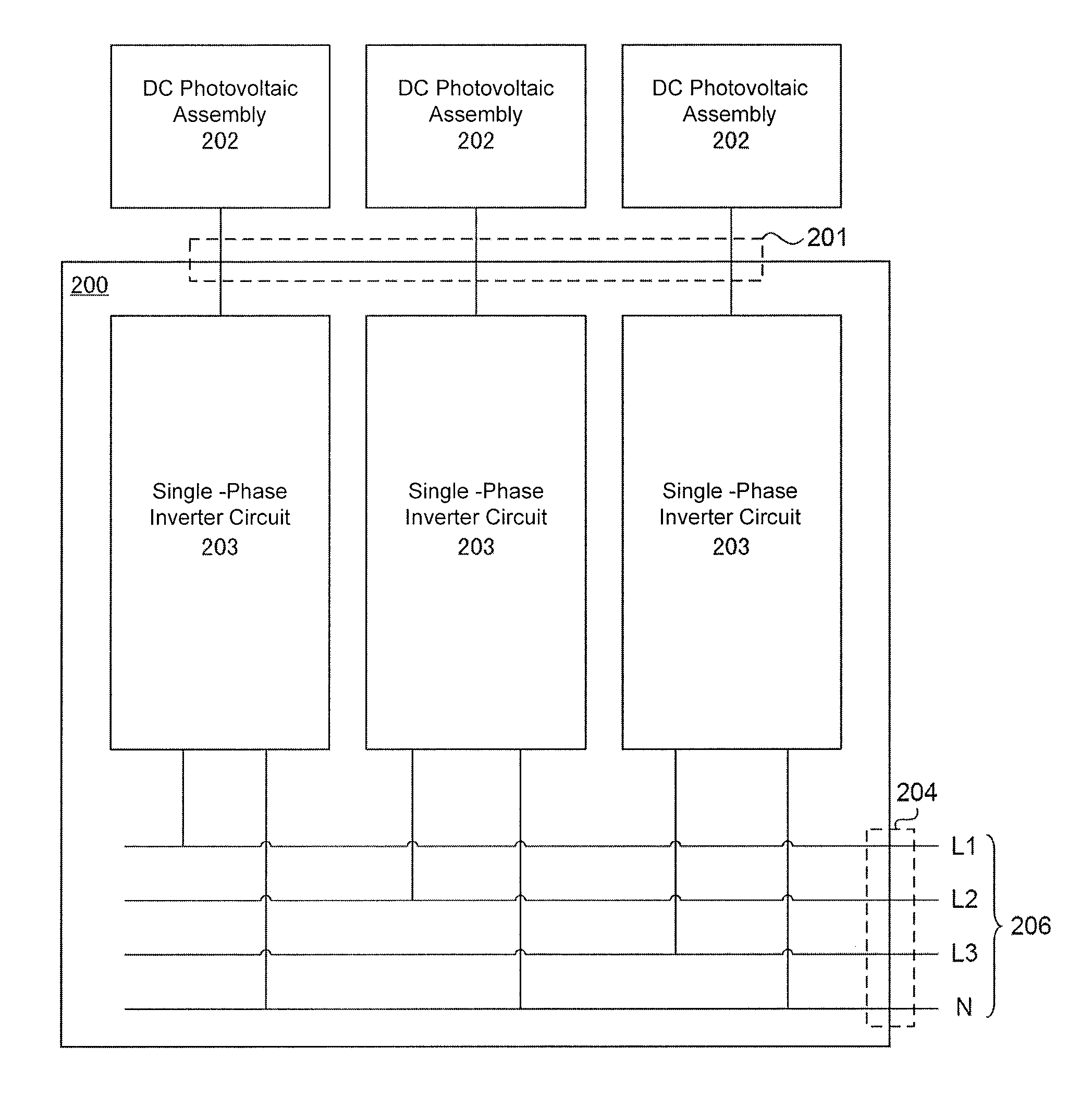 Solar photovoltaic three-phase micro-inverter and solar photovoltaic power generation system