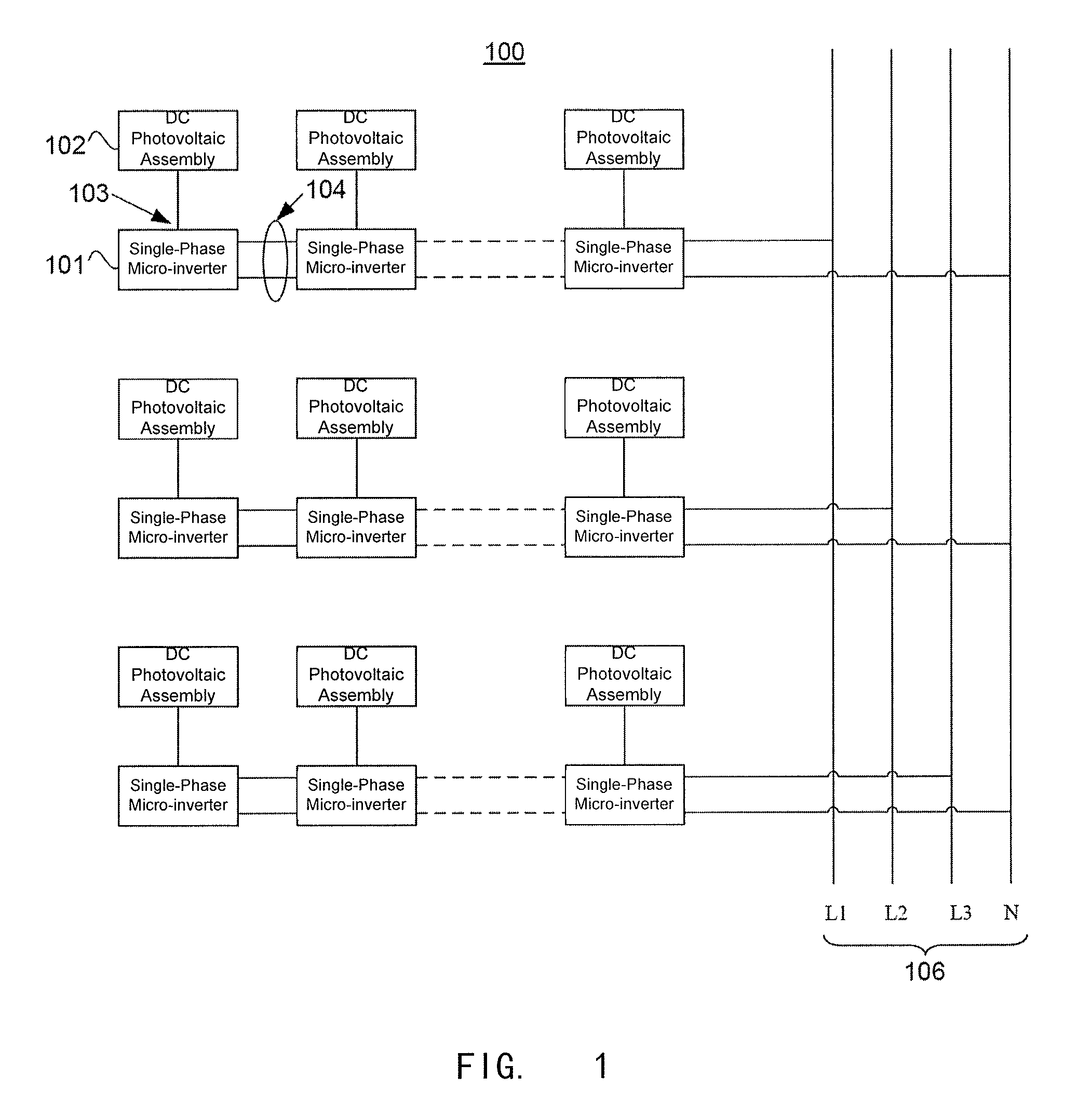 Solar photovoltaic three-phase micro-inverter and solar photovoltaic power generation system