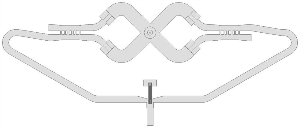 Mode converter from rectangular waveguide TE10 mode to circular waveguide rotating TE11 mode