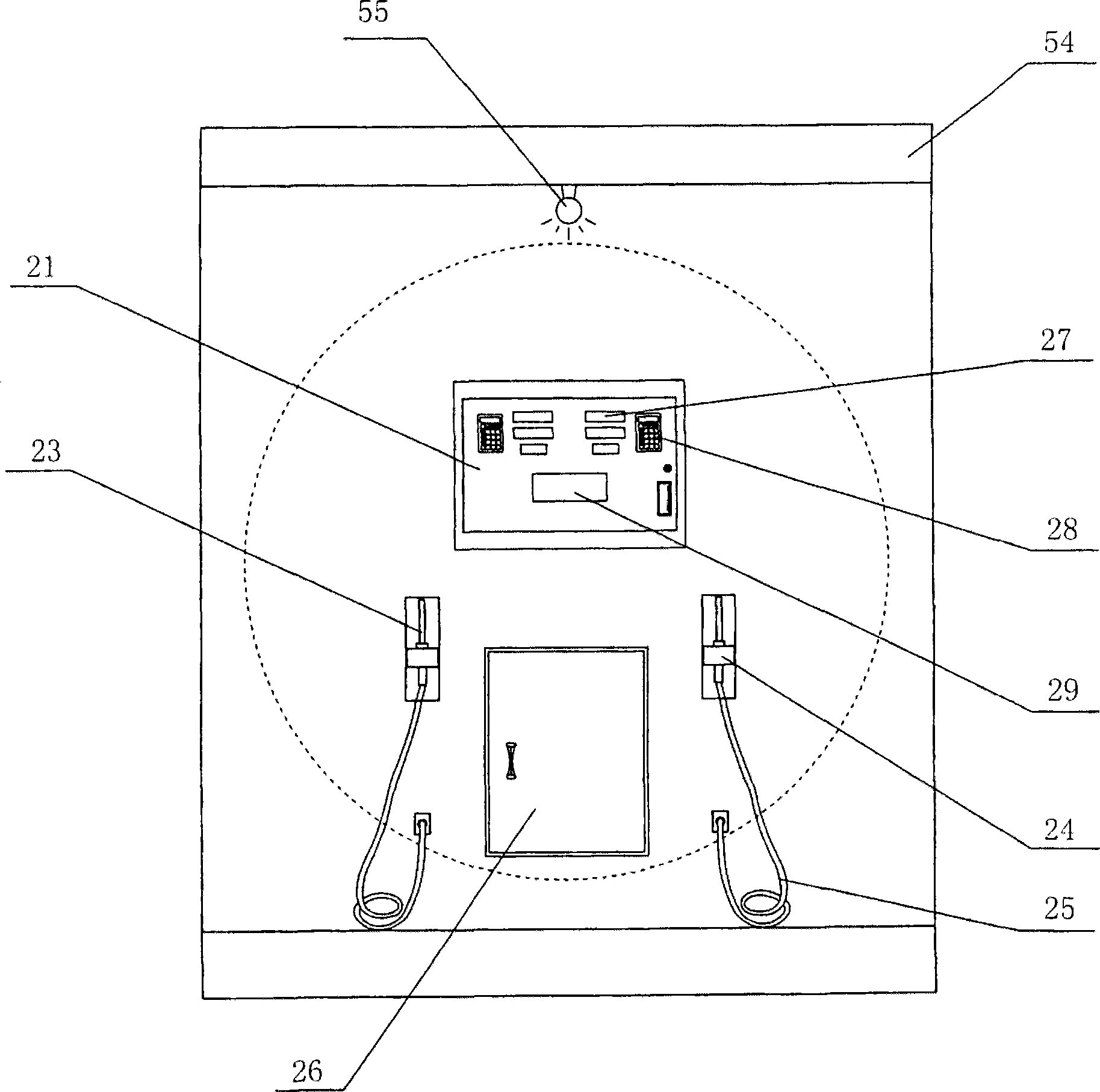 A movable fuel-filling station with a device for recovering fuel-gas airtightly