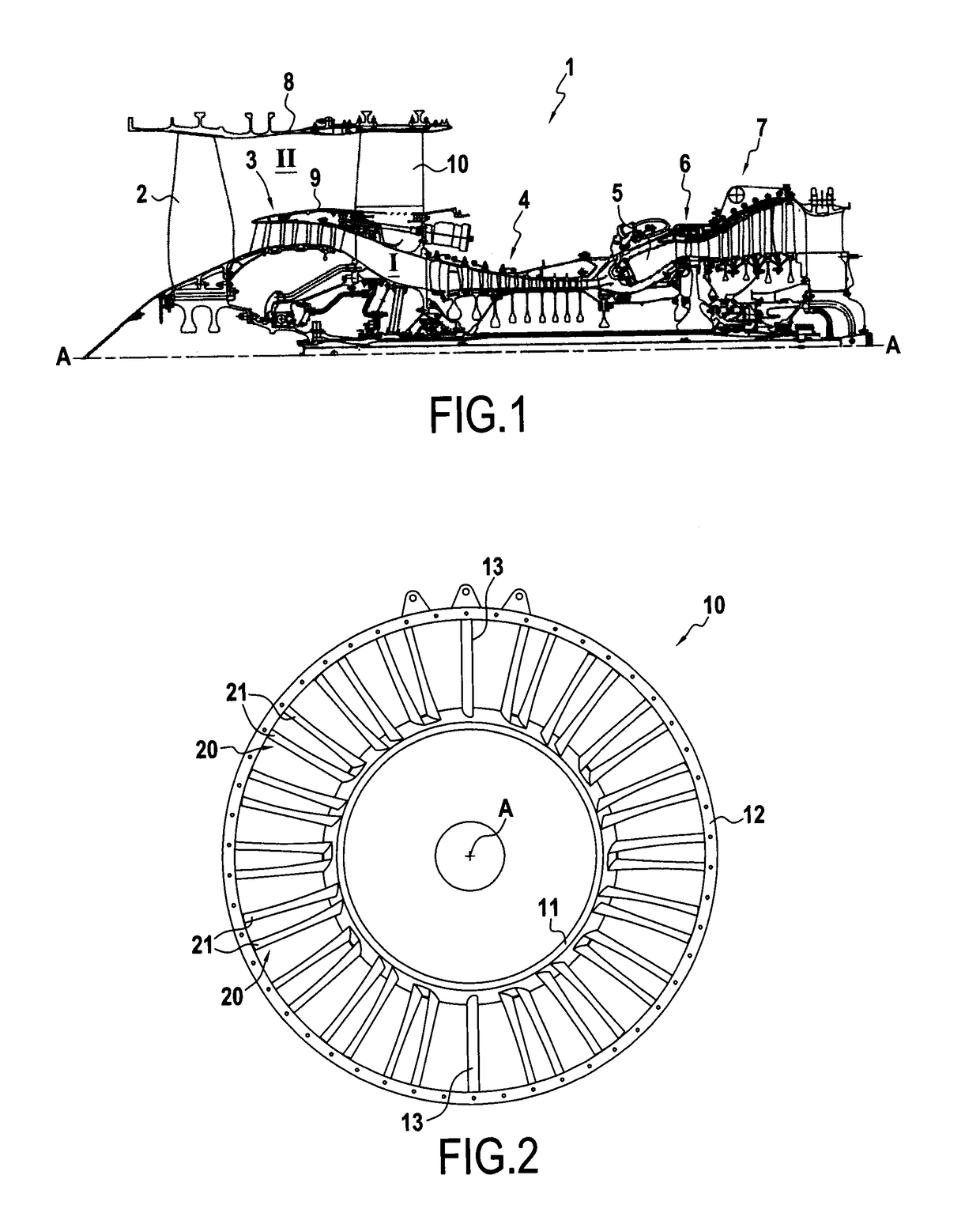 Monobloc blade preform and module for a turbo machine intermediate casing