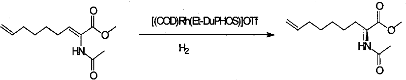 Method for practical synthesizing optically active 2 - amido - 8 - butenic acid