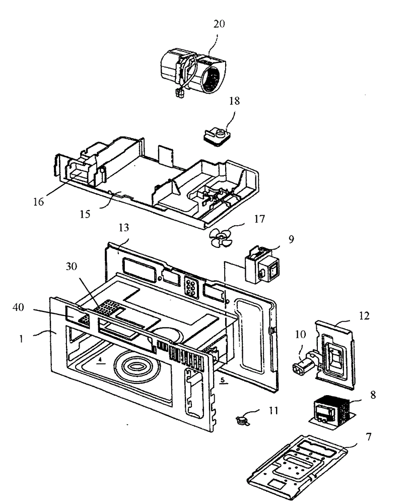 Embedded microwave oven with novel smoke pumping structure