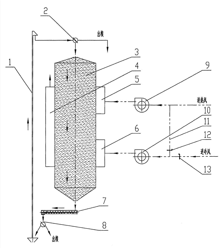 Small grain drying machine capable of being used in both continuous mode and cycling mode