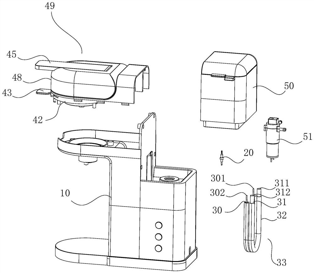 Coffee machine and working method thereof