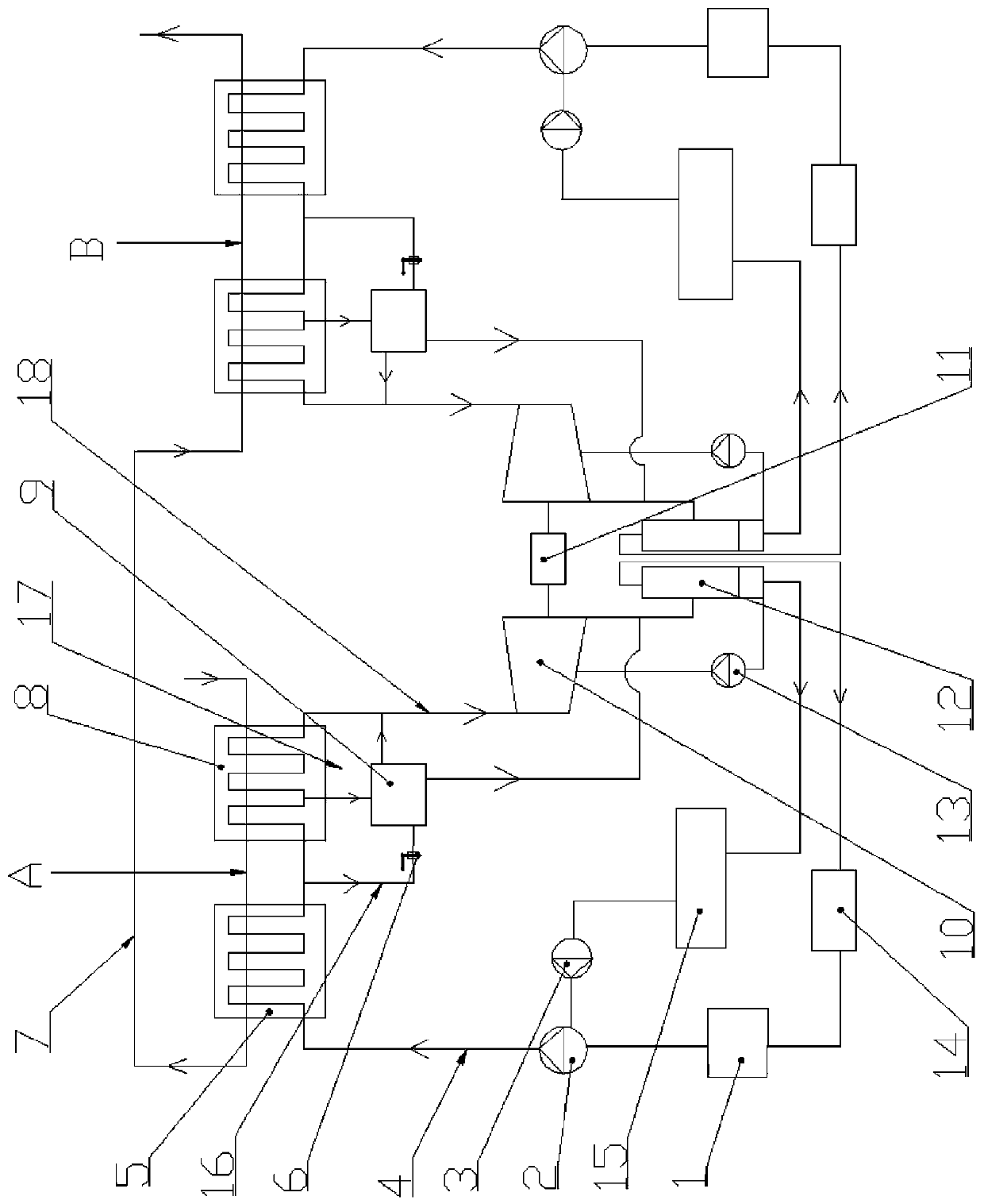 Power generation system for recycling waste heat of compressed gas