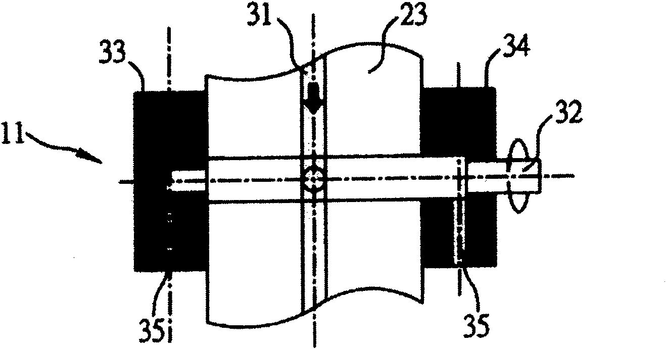 Discharge device of injection moulding machine in two-stage type