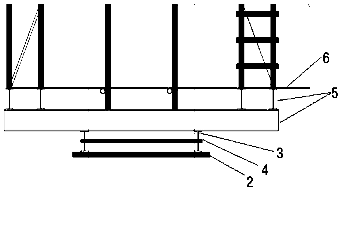 Construction operation platform hoisting frame of bridge high pier and construction method of construction operation platform hoisting frame