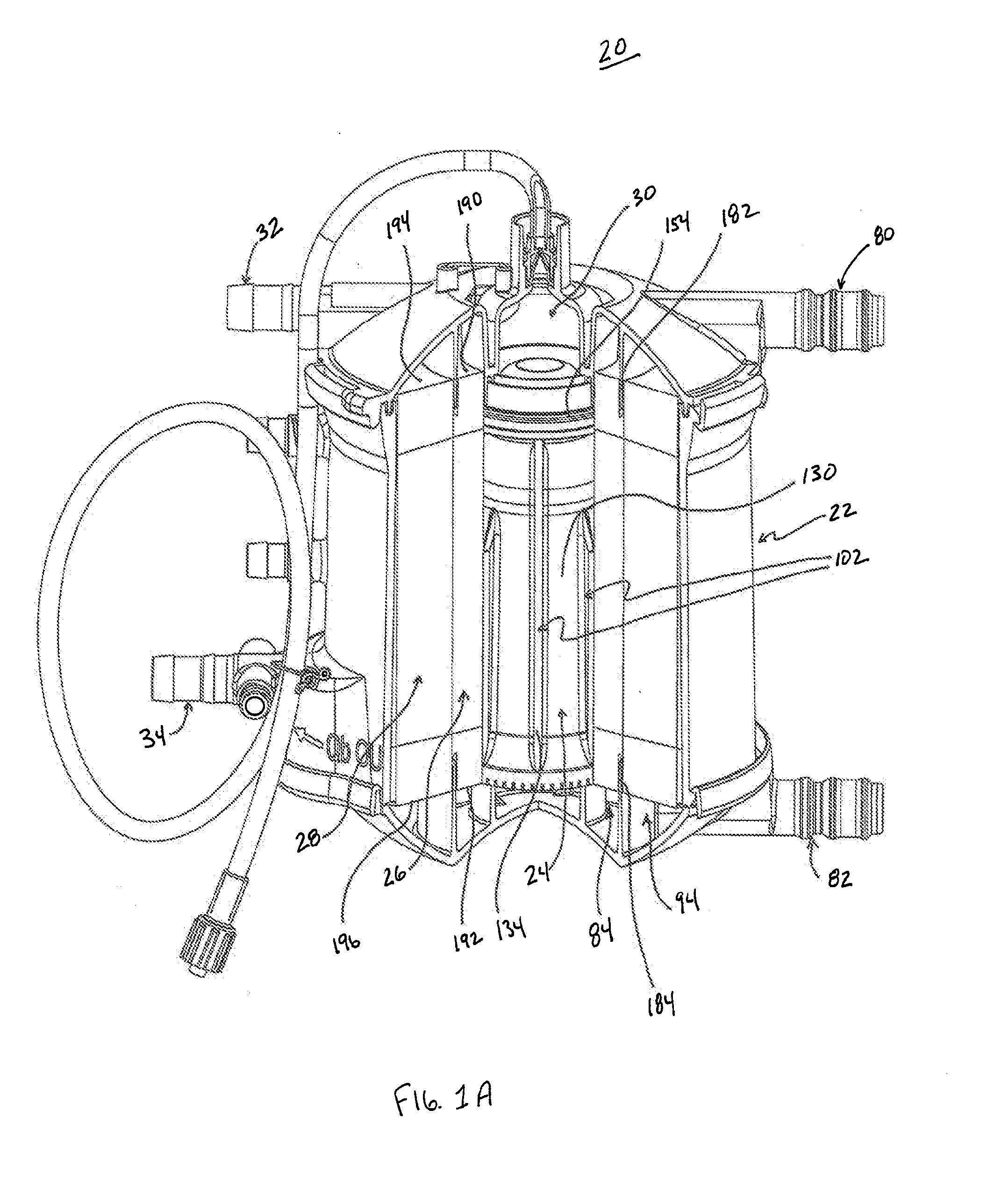 De-Airing Oxygenator for Treating Blood in an Extracorporeal Blood Circuit